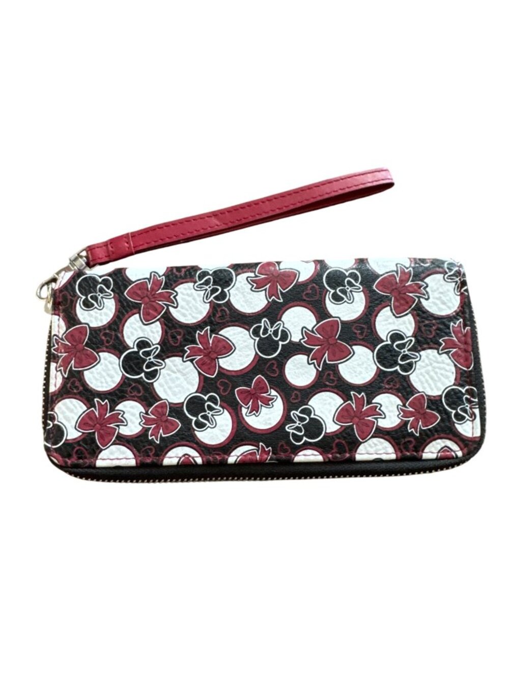 Disney Parks Minnie Mouse Zip Around Wallet With Wristlet Strap